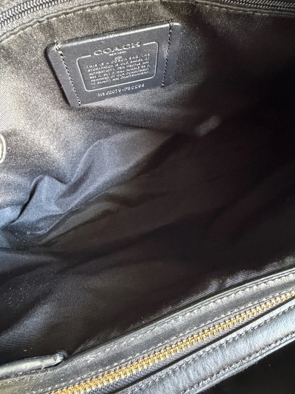 Coach Dark Brown Signature Canvas Shoulder Bag with Black Leather Straps - Picture 8 of 12